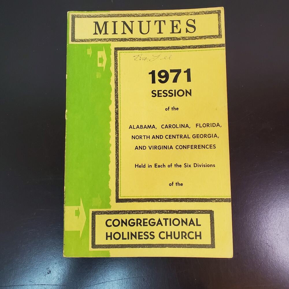 1971 Session Minutes Congregational Holiness Church Pentecostal